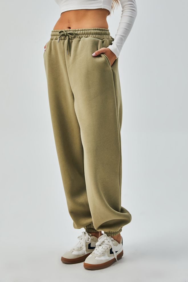 First Angels Pantaloni Sportivi Basic Rialzati Elasticizzati Verde Stampo 28221 Abbigliamento all'ingrosso Sportivo