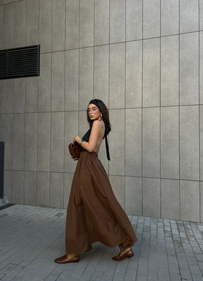 First Angels Gonna Lunga In Vita Elasticizzata In Popeline Di Caffè 27321 Abbigliamento all'ingrosso Casuale