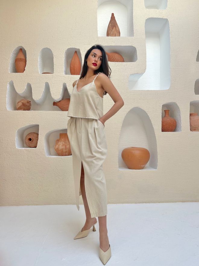 First Angels Πλισέ Φούστα Με Μπροστινό Σκίσιμο Χονδρικό εμπόριο ενδυμάτων Casual