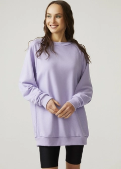 Didmenine prekyba rubais modelis devi 9996 - Long Sweatshirt - Lilac, {{vendor_name}} Turkiski Megztinis urmu