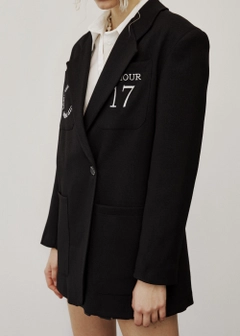 A wholesale clothing model wears 31770 - Jacket - Black, Turkish wholesale Jacket of Fk.Pynappel