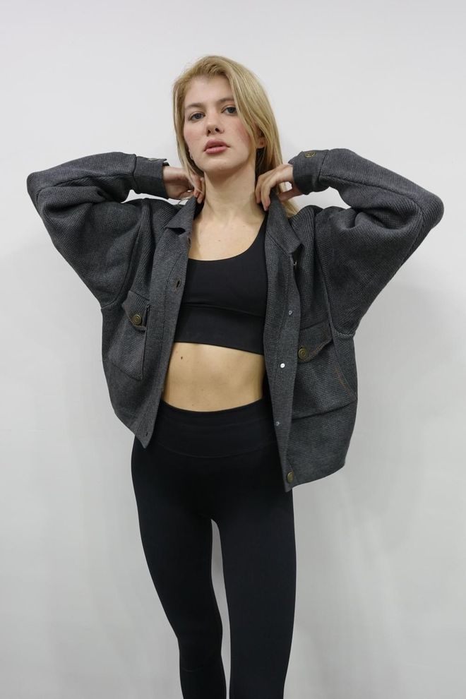 Ilia Cardigan Con Tasche Antracite Abbigliamento all'ingrosso Casuale