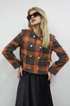 A wholesale clothing model wears flw10070-jacket-orange-&-black, Turkish wholesale  of 