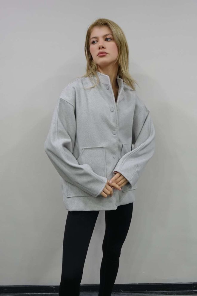 Ilia Giacca Bomber Con Timbro Grigia Abbigliamento all'ingrosso Casuale