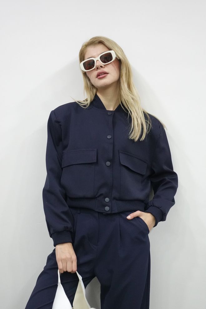 Ilia Giubbotto bomber imbottito Blu navy Abbigliamento all'ingrosso Casuale