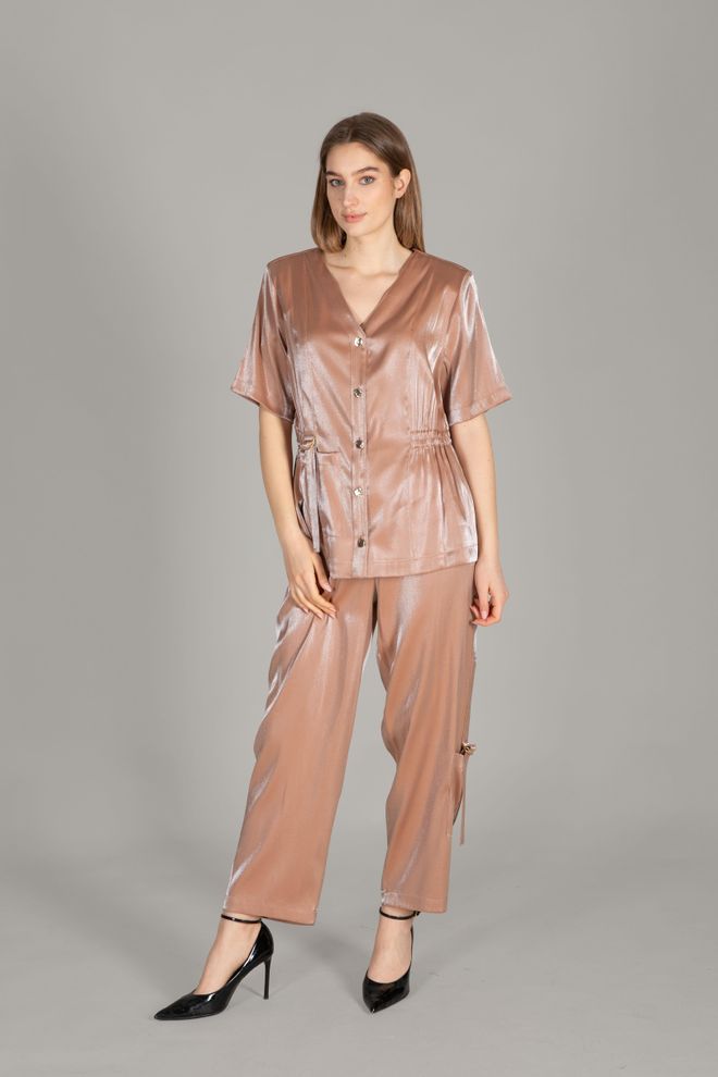 GUMANIZE Odijelo Za Hlače S V izrezom Smeđe Veleprodaja odjeće Elegantan