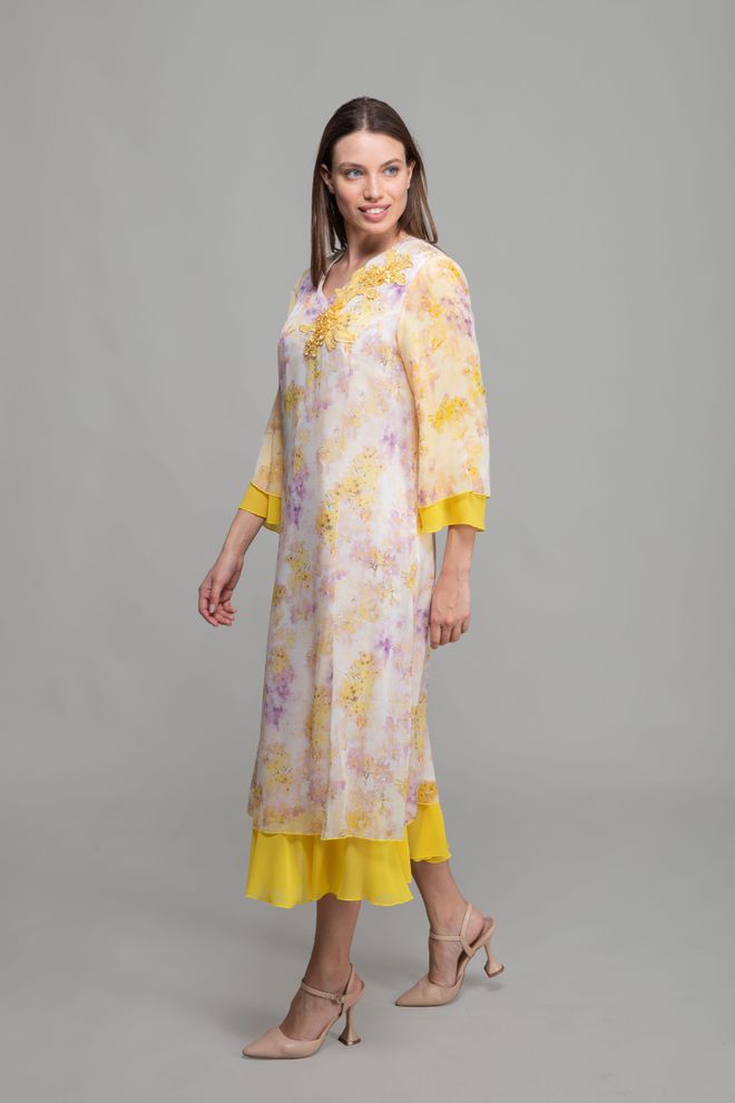 GUMANIZE Robe Élégante À Col En V Multicolore Vêtements en gros Ancien
