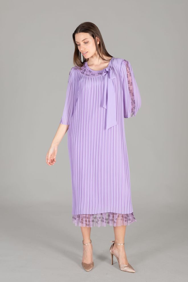 GUMANIZE Robe En Mousseline De Tulle À Col Rond Vêtements en gros Élégant