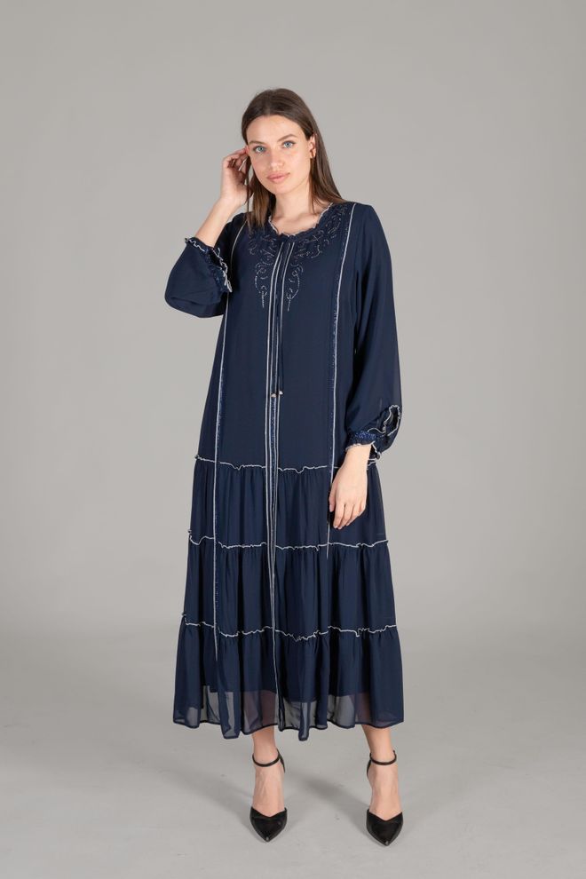 GUMANIZE Robe En Mousseline À Col Volanté Vêtements en gros Décontracté