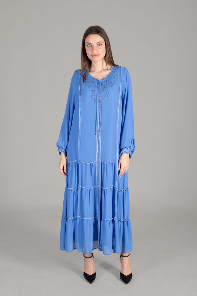 GUMANIZE Robe En Mousseline À Col Volanté Vêtements en gros Décontracté