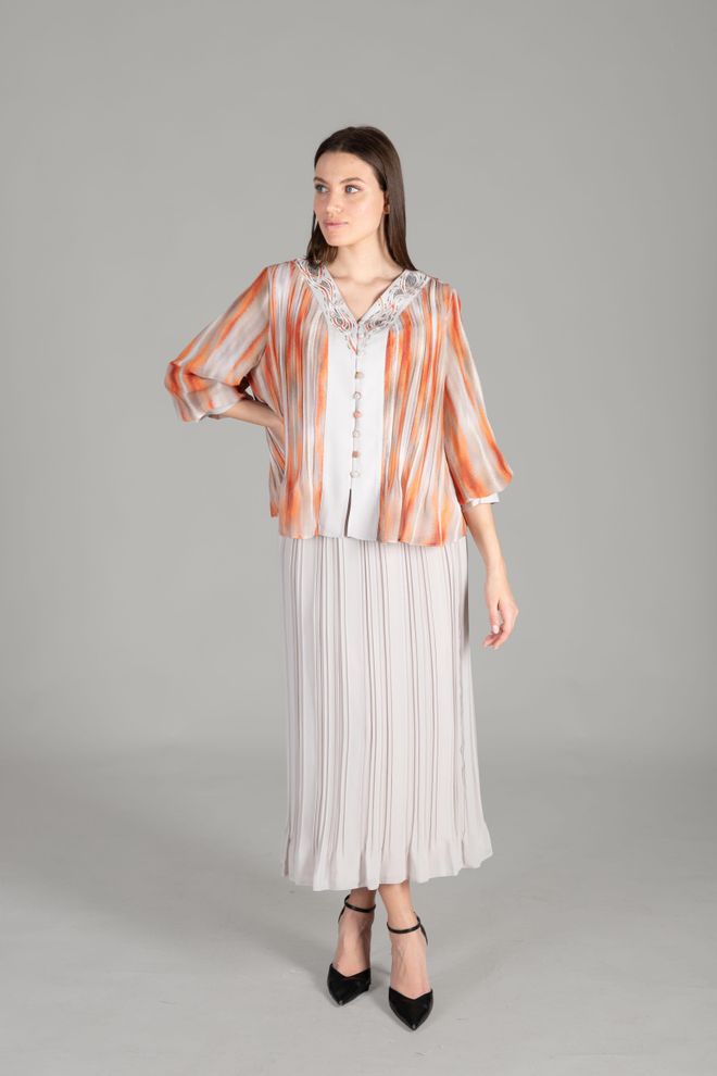 GUMANIZE V Neck Embroidered Print Suit Multicolor Wholesale Clothing Elegant