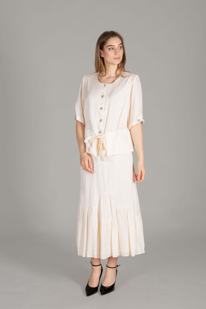 GUMANIZE Komplet Suknje Sa Okruglim Izrezom Ecru Велепродаја одеће Елегантан