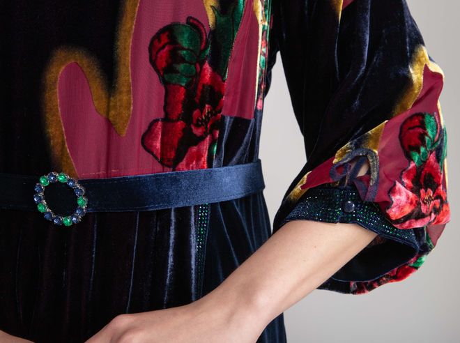 GUMANIZE Navy Blue Elegant Vintage Fit And Flare Dress Wholesale Clothing Spring