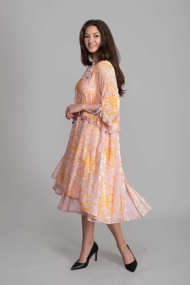 GUMANIZE Ružové Šaty Áčkové Boho S Kvetinovým Vzorom Veľkoobchod s oblečením 1