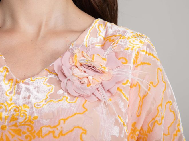 GUMANIZE Ružové Šaty Áčkové Boho S Kvetinovým Vzorom Veľkoobchod s oblečením Vintage