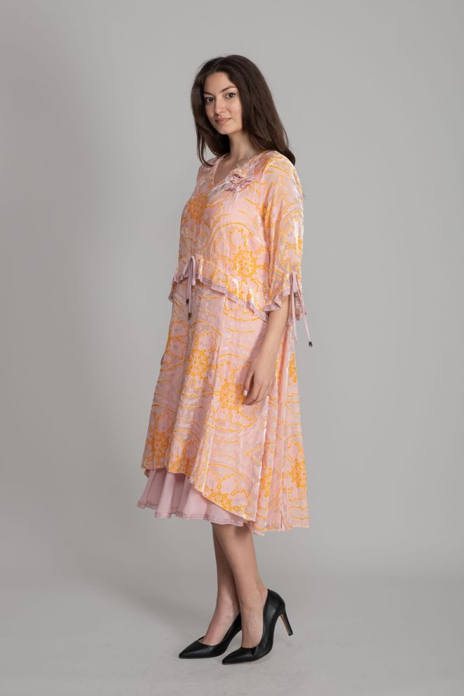 GUMANIZE Ružové Šaty Áčkové Boho S Kvetinovým Vzorom Veľkoobchod s oblečením Doma