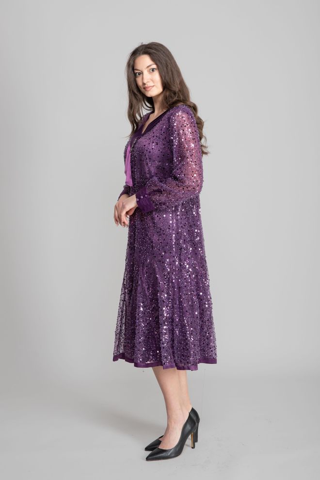 GUMANIZE Μωβ Glam Κομψό Επίσημο Sequined Α γραμμή Φόρεμα Χονδρικό εμπόριο ενδυμάτων Επίσημο