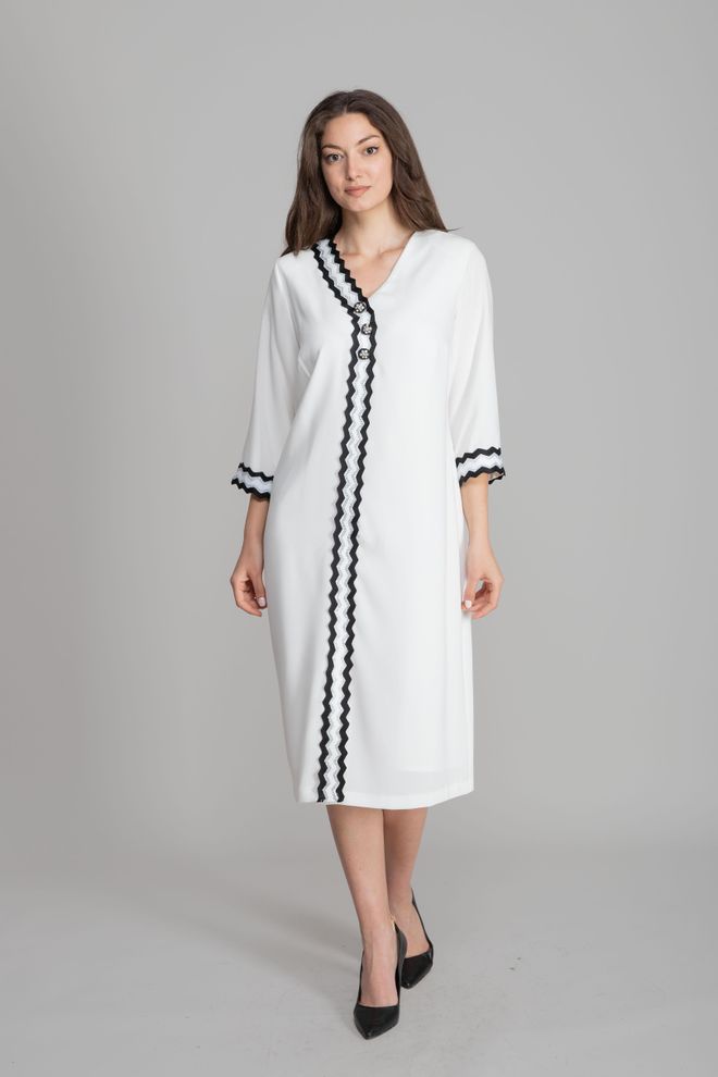 GUMANIZE Ασπρο Απλό Κομψό Επίσημο Εθνικό Φόρεμα A γραμμή Χονδρικό εμπόριο ενδυμάτων Απλό