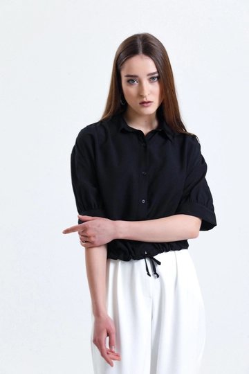 A wholesale clothing model wears  Blouse
, Turkish wholesale Shirt of Gravel Fashion