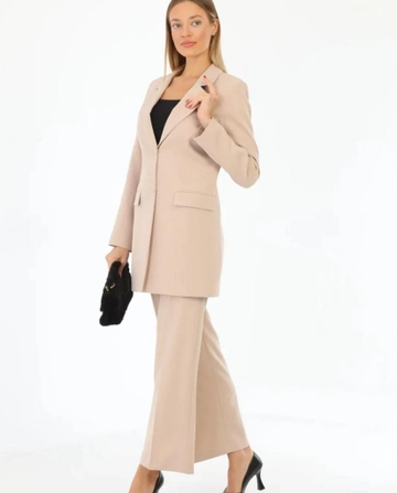 A wholesale clothing model wears  Suit Dress - Oversize
, Turkish wholesale Suit of Gravel Fashion