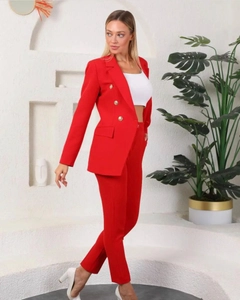 A wholesale clothing model wears GRF10065 - Ladies Suit Dress, Turkish wholesale Suit of Gravel Fashion