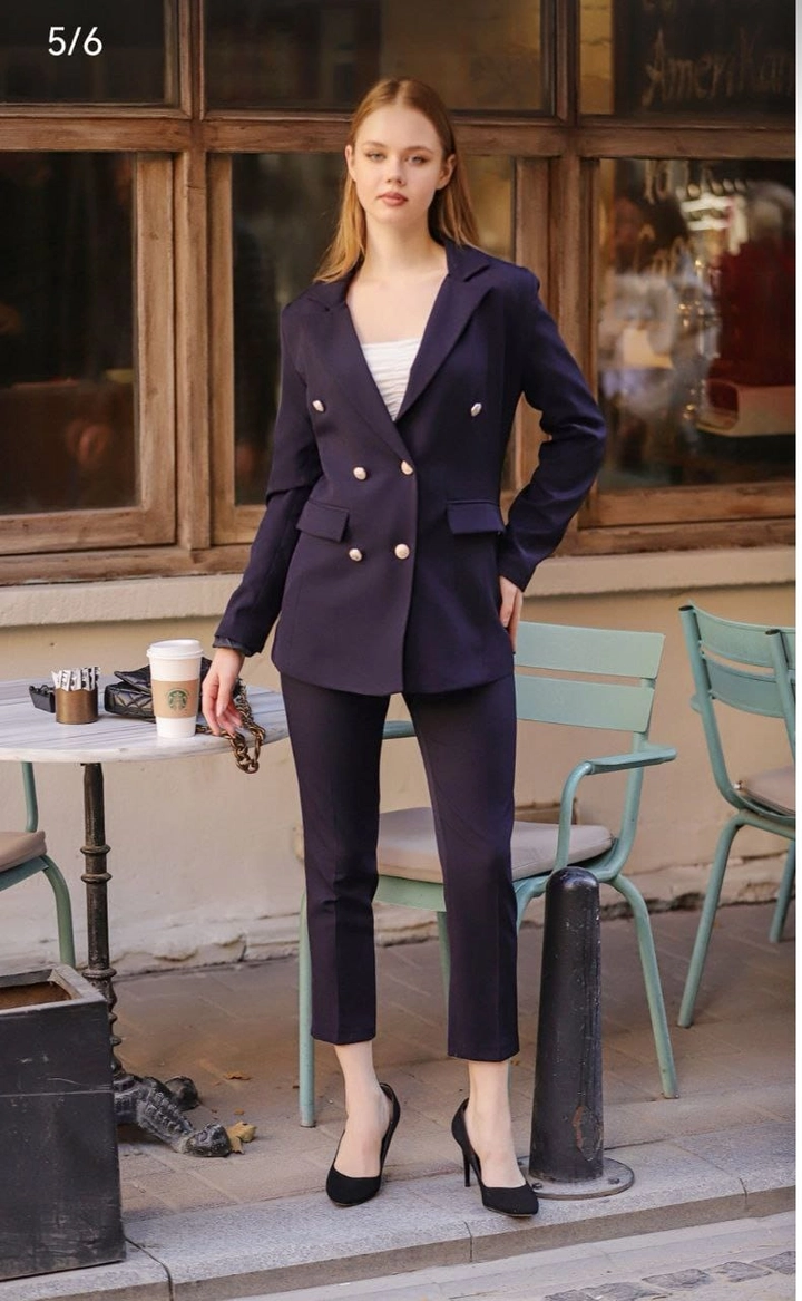A wholesale clothing model wears GRF10080 - Chanel Suit Dress, Turkish wholesale Suit of Gravel Fashion