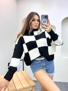 Hurtowa modelka nosi 28104 - Sweater - Black, turecka hurtownia Sweter firmy Helios