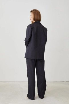 Veleprodajni model oblačil nosi 40134 - Palazzo Suit - Dark Navy Blue, turška veleprodaja Obleka od Helin Avşar