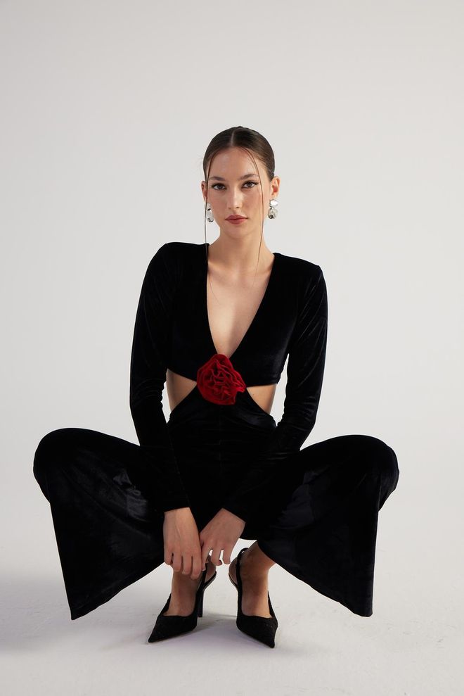 Holly Lolly Samara Jumpsuit Black Wholesale Clothing No Fabric