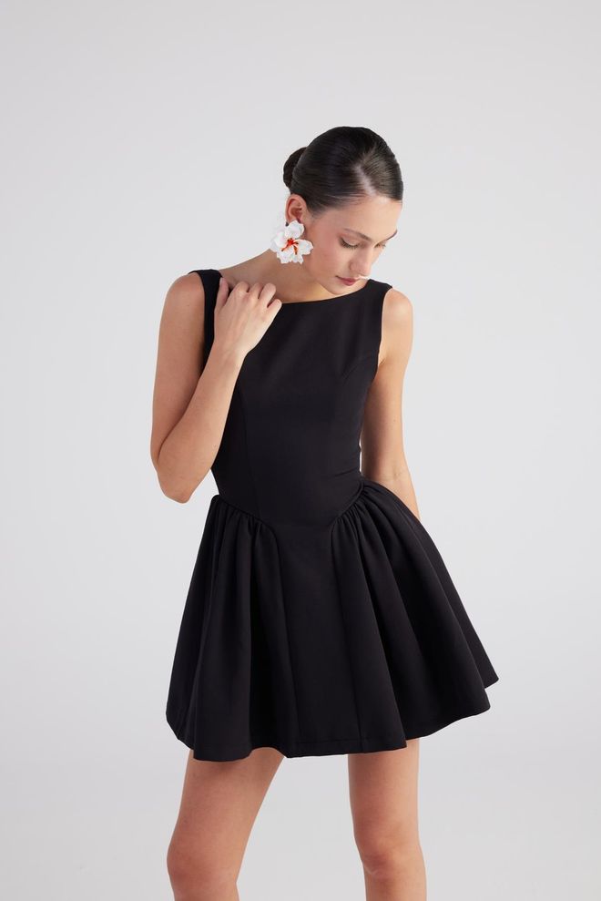 Holly Lolly فستان ألينا أسود ملابس بالجملة عيد ميلاد