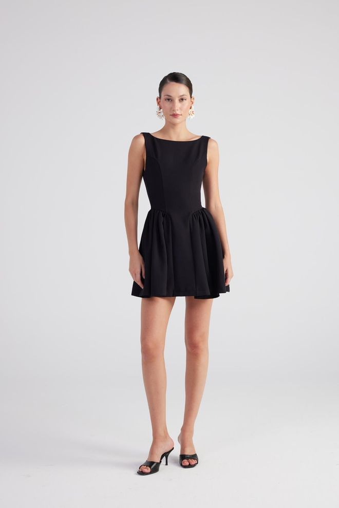 Holly Lolly فستان ألينا أسود ملابس بالجملة ربيع