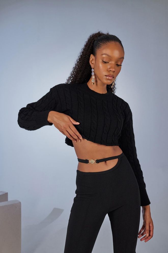 Holly Lolly Pull Mérite Noir Vêtements en gros Décontracté