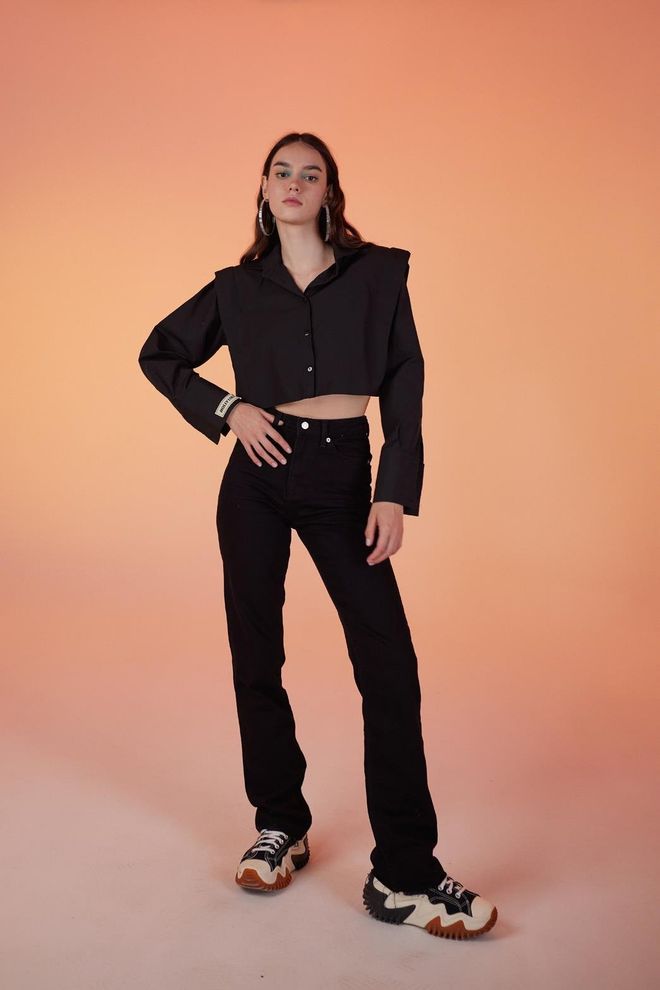 Holly Lolly Calça Jeans Preta Roupas por atacado Aniversário