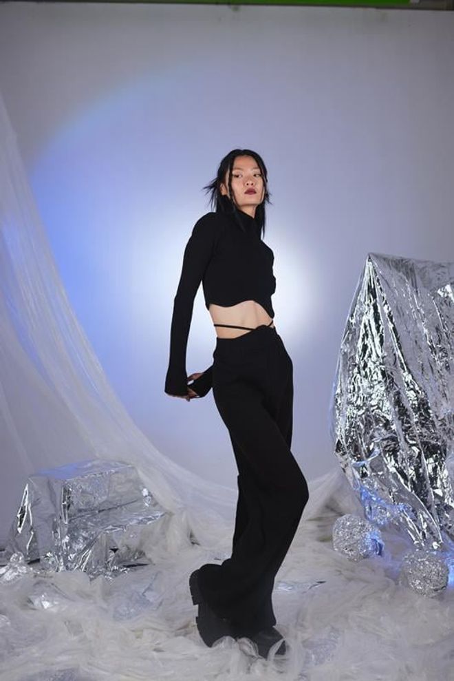 Holly Lolly Feels Trousers Black Wholesale Clothing No Fabric