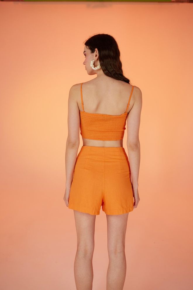 Holly Lolly Bustier Com Detalhe De Corrente Transparente Laranja Roupas por atacado 4