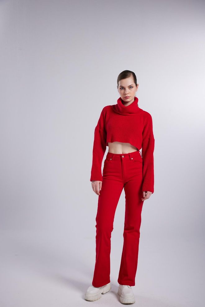 Holly Lolly Alert Jeans Red Wholesale Clothing No Fabric