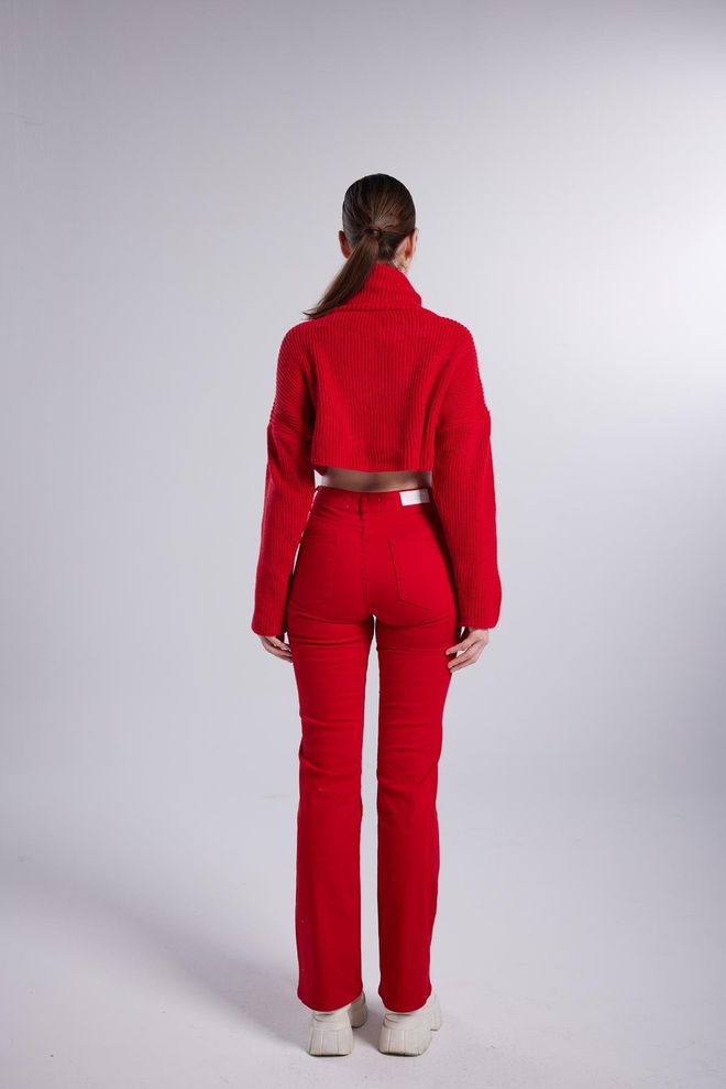 Holly Lolly Alert Jeans Red Wholesale Clothing Streetwear