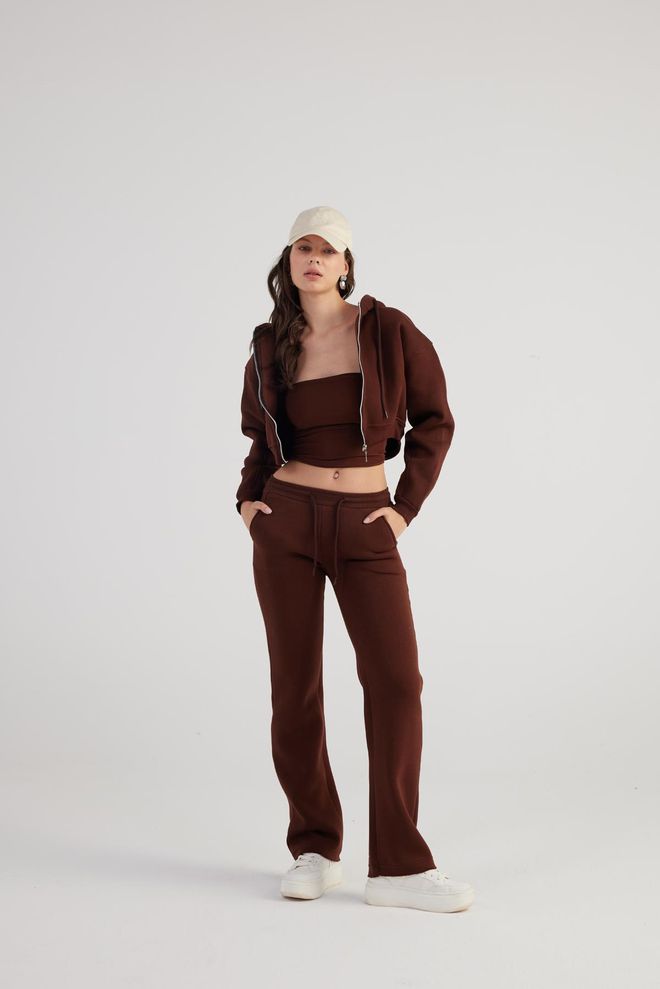 Holly Lolly Mixed Sweatpants Brown Wholesale Clothing Sport