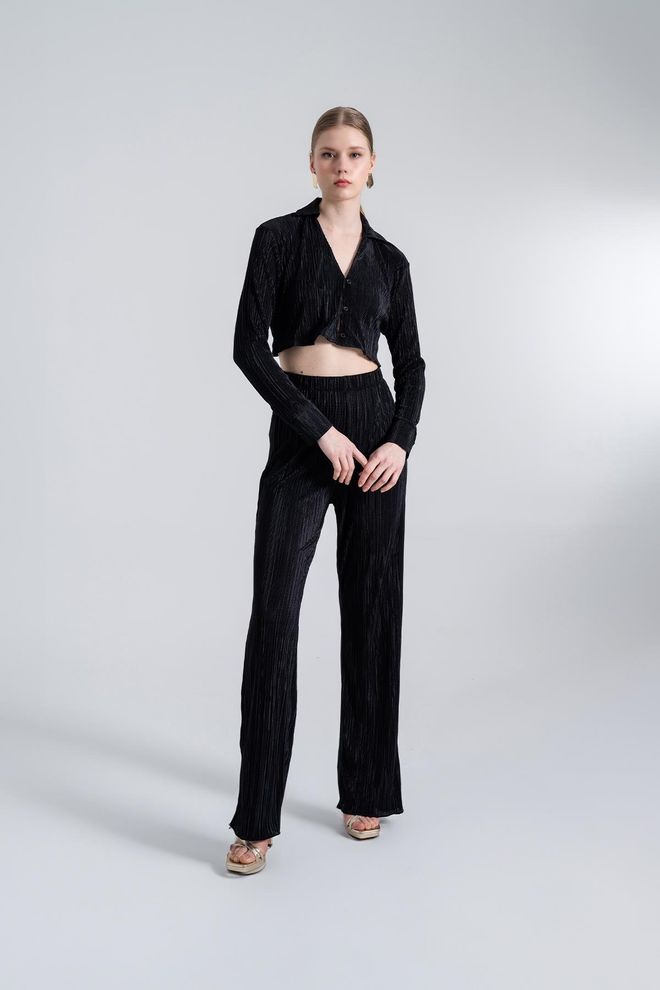 Holly Lolly Pantalon Confortable Noir Vêtements en gros Décontracté