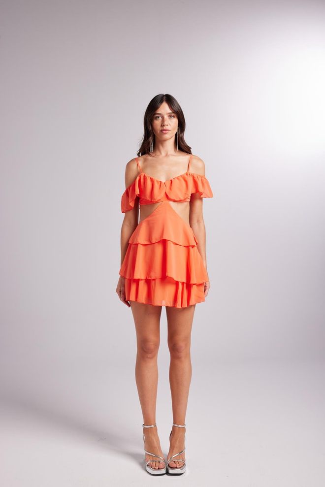 Holly Lolly Vestido Rubí Naranja Ropa al por mayor Elegante