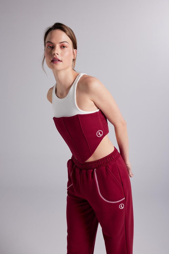 Holly Lolly Rhode Bustier Claret Red Wholesale Clothing Casual