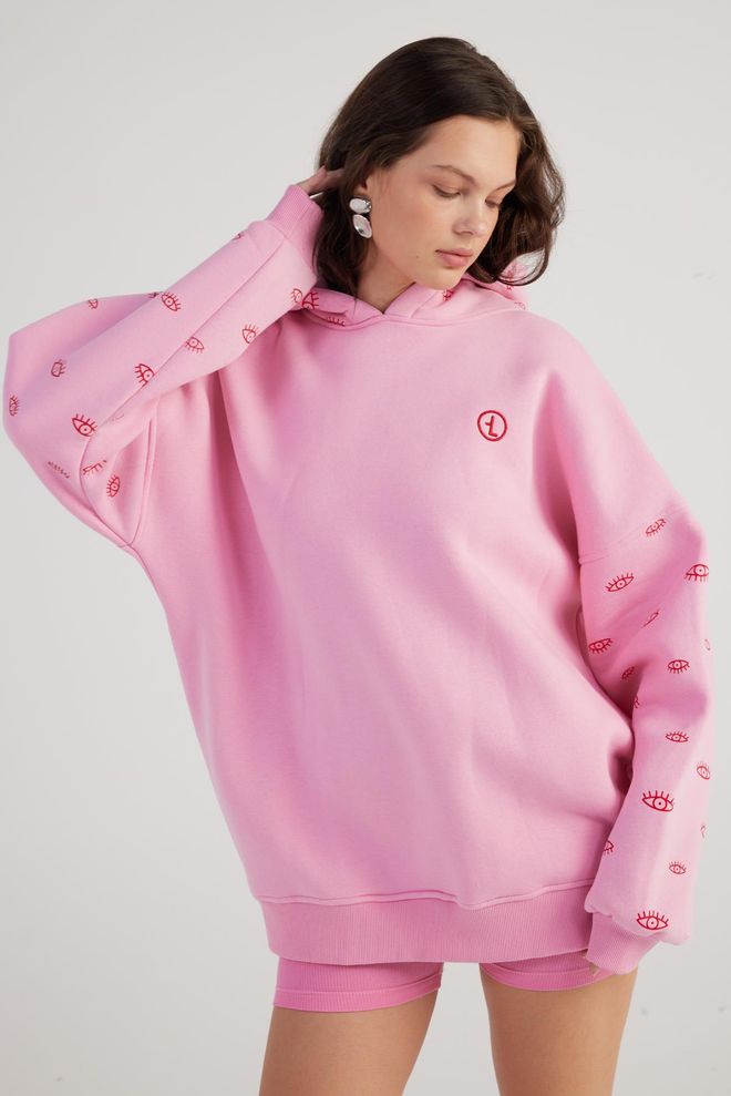 Holly Lolly Eye Sweatshirt Pink Wholesale Clothing Winter
