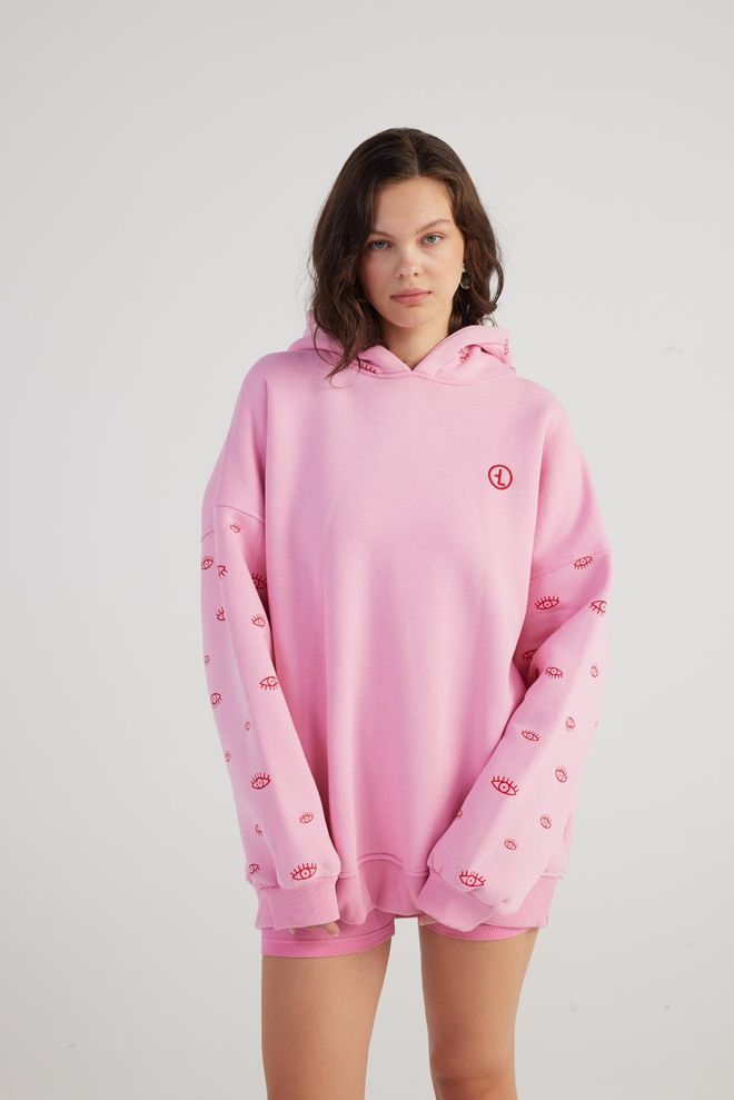 Holly Lolly Eye Sweatshirt Pink Wholesale Clothing Lounge