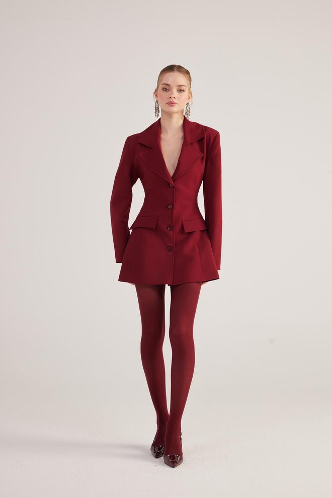 Holly Lolly Veste Deja Blazer Bordeaux Vêtements en gros Formel