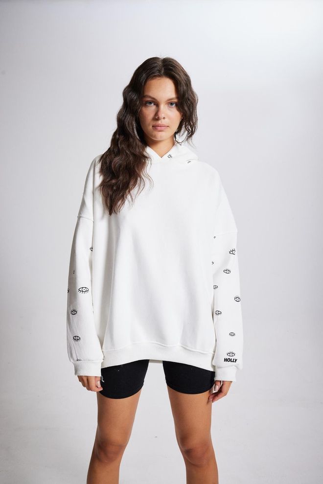 Holly Lolly Eye Sweatshirt White Wholesale Clothing 5