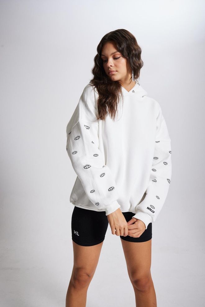 Holly Lolly Eye Sweatshirt White Wholesale Clothing Winter
