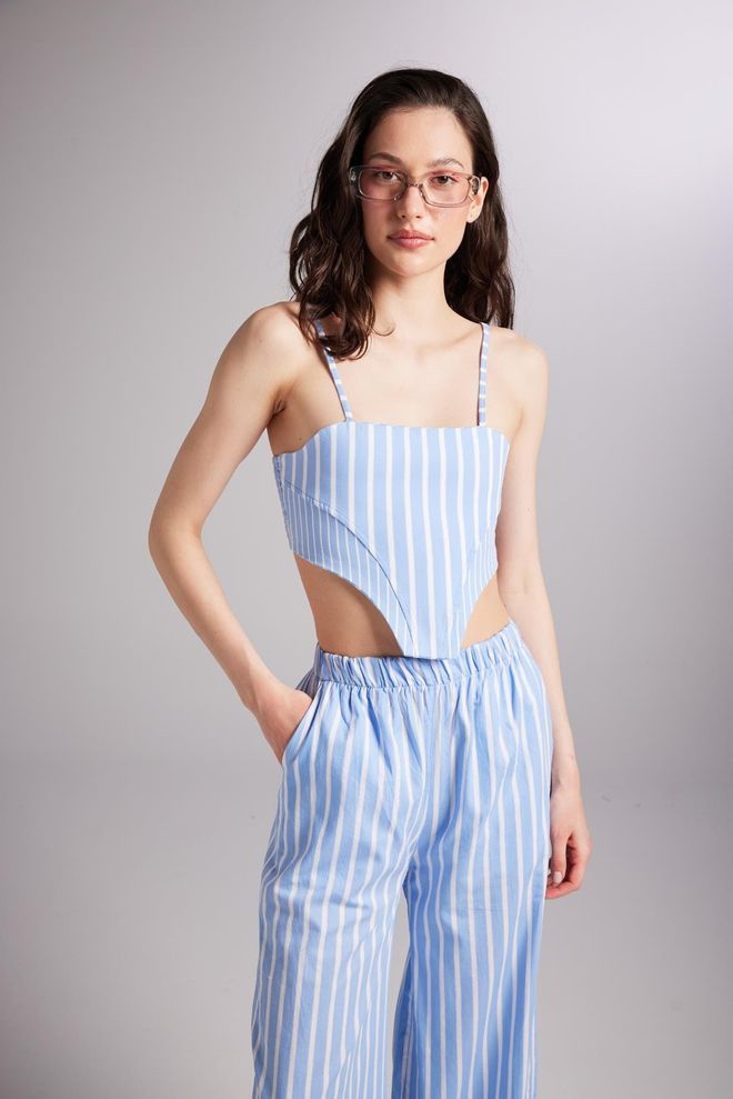 Holly Lolly Harmony Bustier Blue Wholesale Clothing Casual