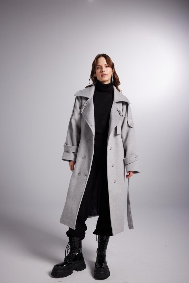 Holly Lolly Manteau Woody Gris Vêtements en gros Formel