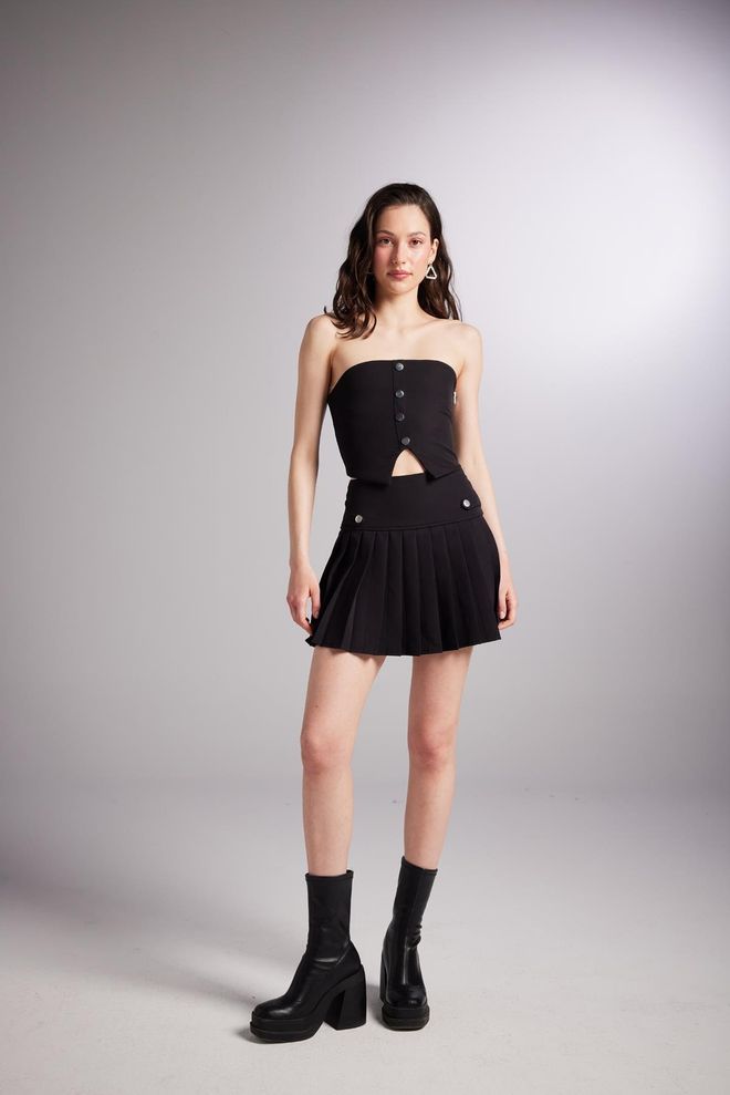 Holly Lolly Jupe Short Devon Noir Vêtements en gros Décontracté