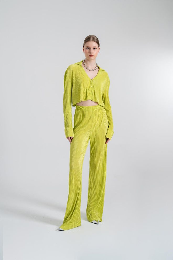 Holly Lolly Pantalon Confortable Vert Vêtements en gros Décontracté